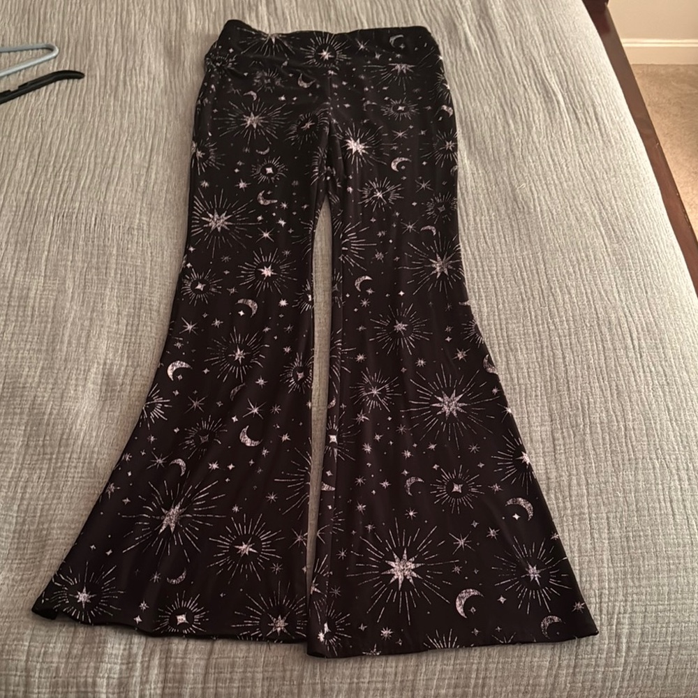No Boundaries Black Starry Boot Cut Pants